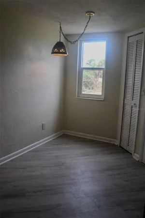 a view of a big room with closet and wooden floor