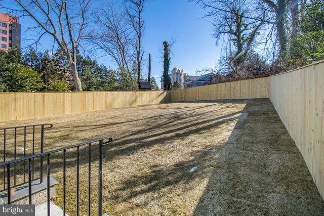 a view of a backyard