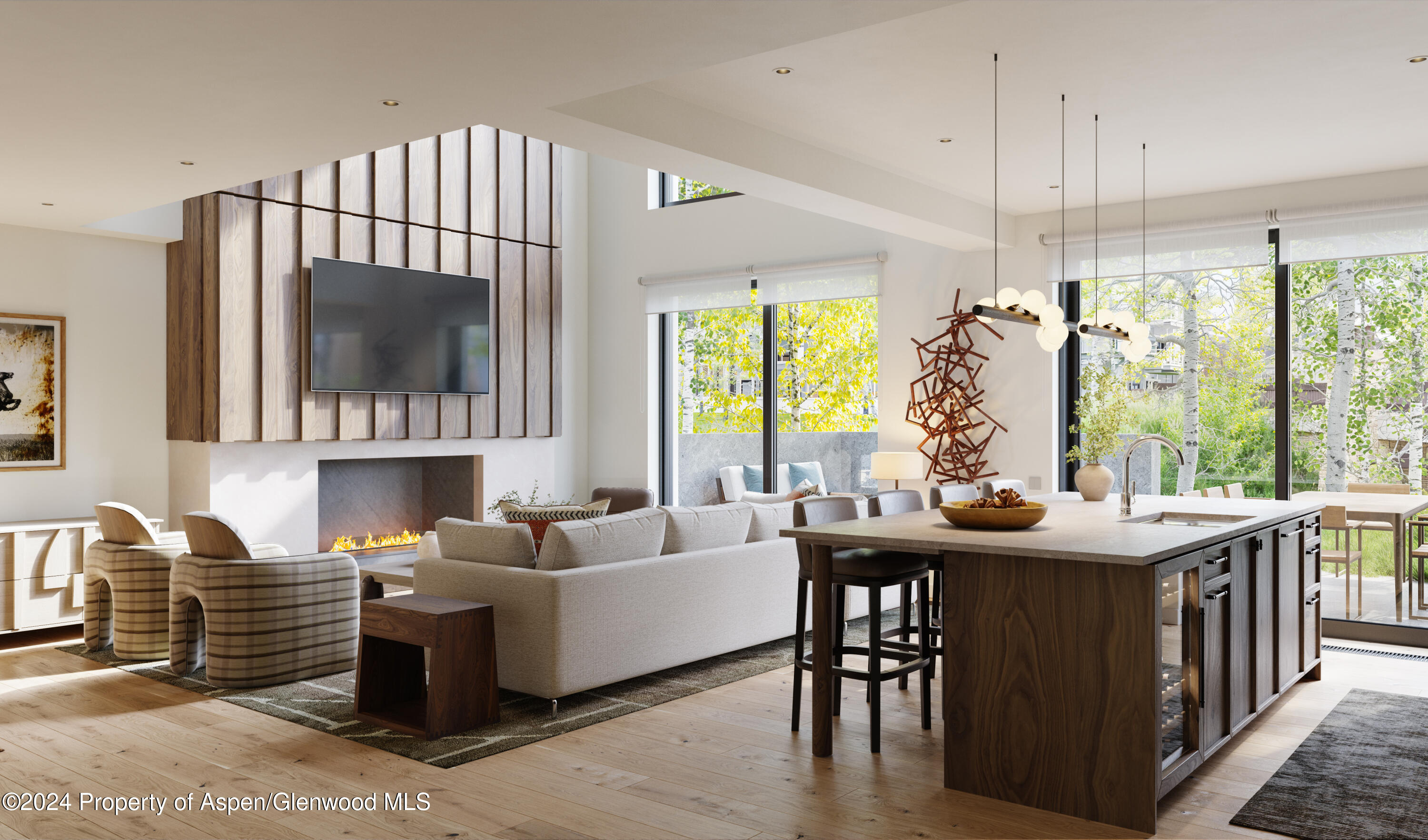 221 Wood Road, Unit 109 Snowmass Village, CO 81615 - Photo 4 of 12 a view of a dining room with furniture window and wooden floor