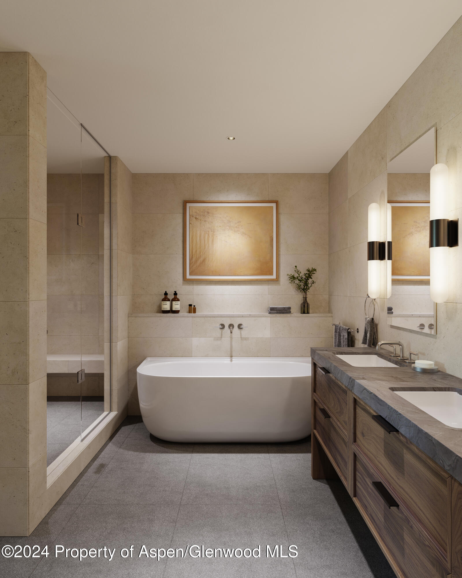 221 Wood Road, Unit 109 Snowmass Village, CO 81615 - Photo 8 of 12 a spacious bathroom with a tub sink and mirror