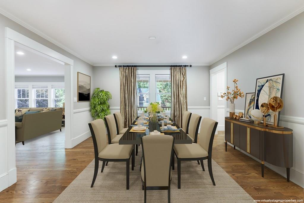 28 Fells Road Winchester, MA 01890 - Photo 13 of 42 a view of a dining room with furniture window and wooden floor