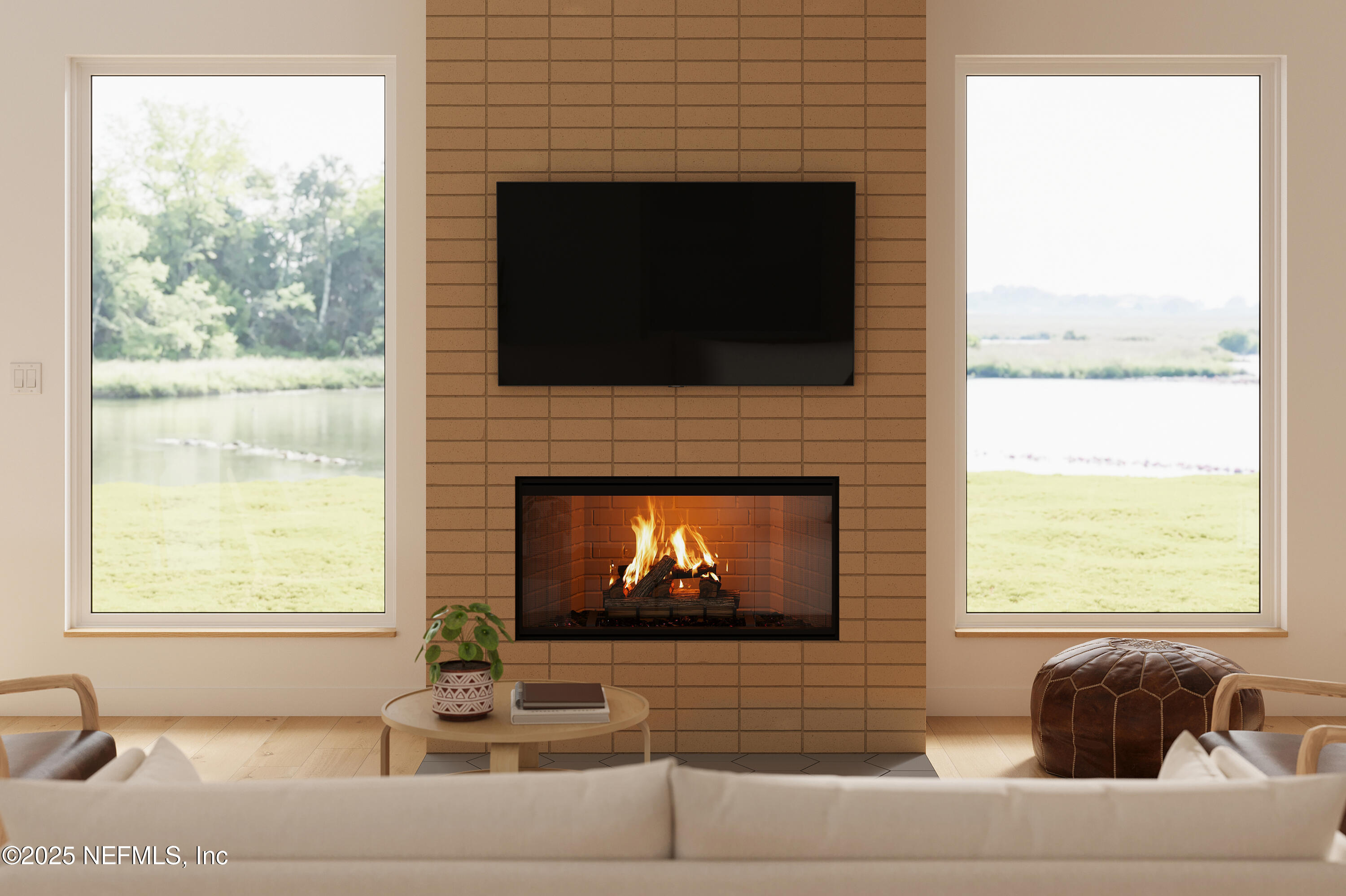 22 Poinciana Cove Road St. Augustine, FL 32084 - Photo 15 of 20 a living room with fireplace furniture and a large window