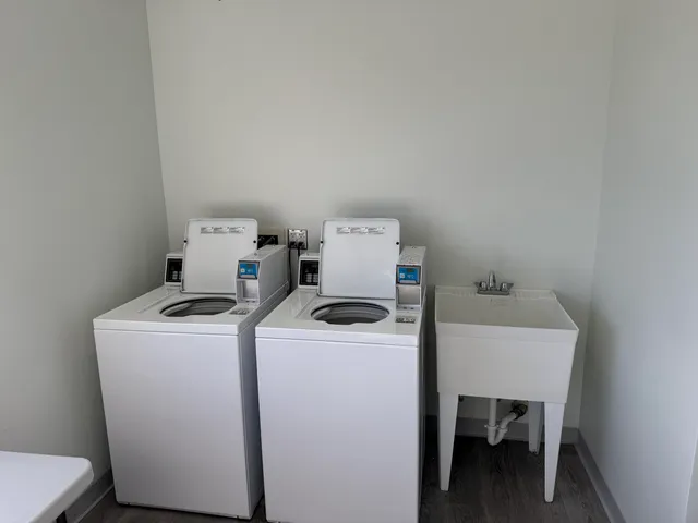 a living room with patio furniture