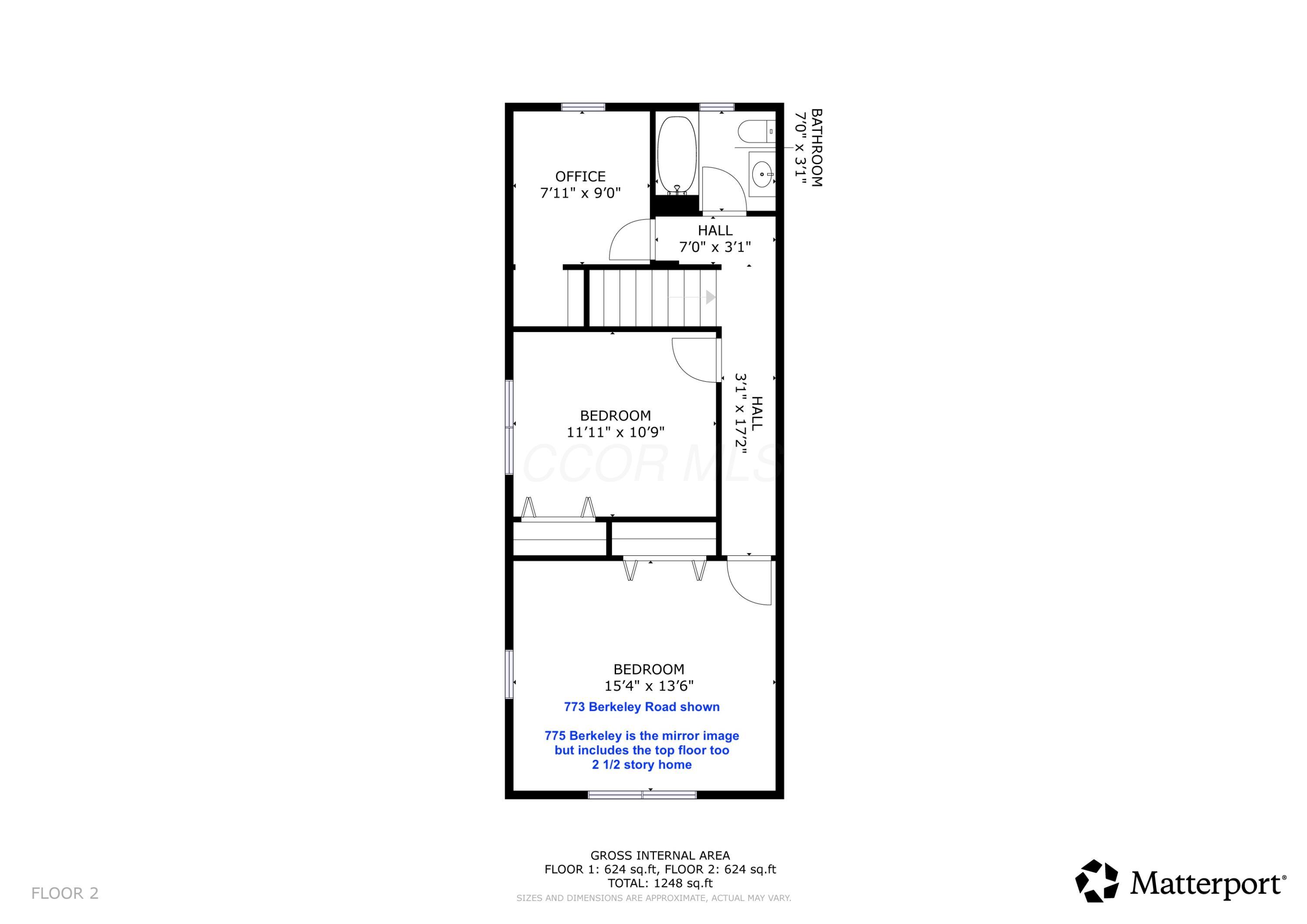 773 Berkeley Road Columbus, OH 43205 - Photo 14 of 14 floor plan second floor