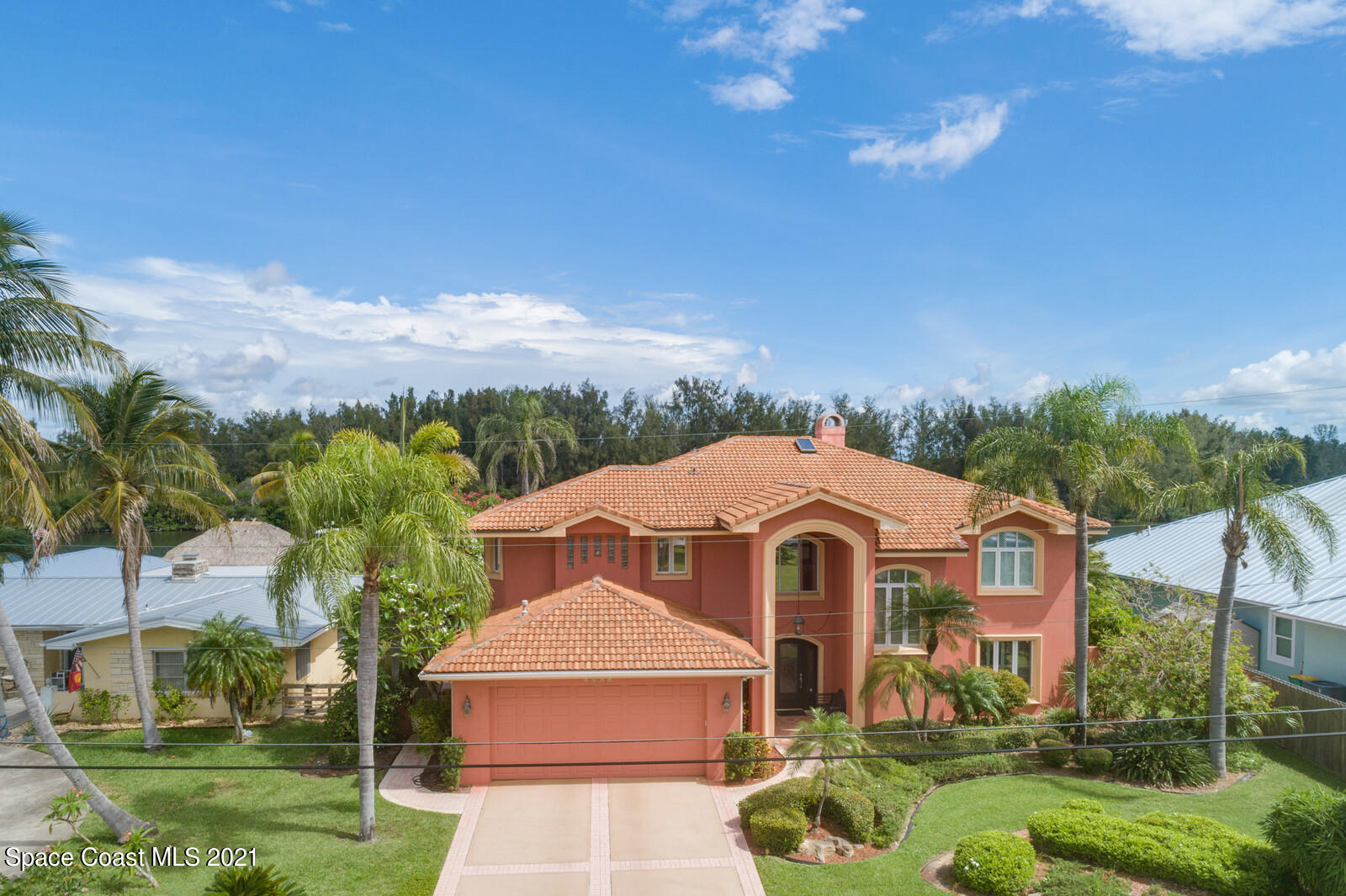 2021 Bali Road Cocoa Beach, FL 32931 - Photo 44 of 50 Front Elevation Aerial