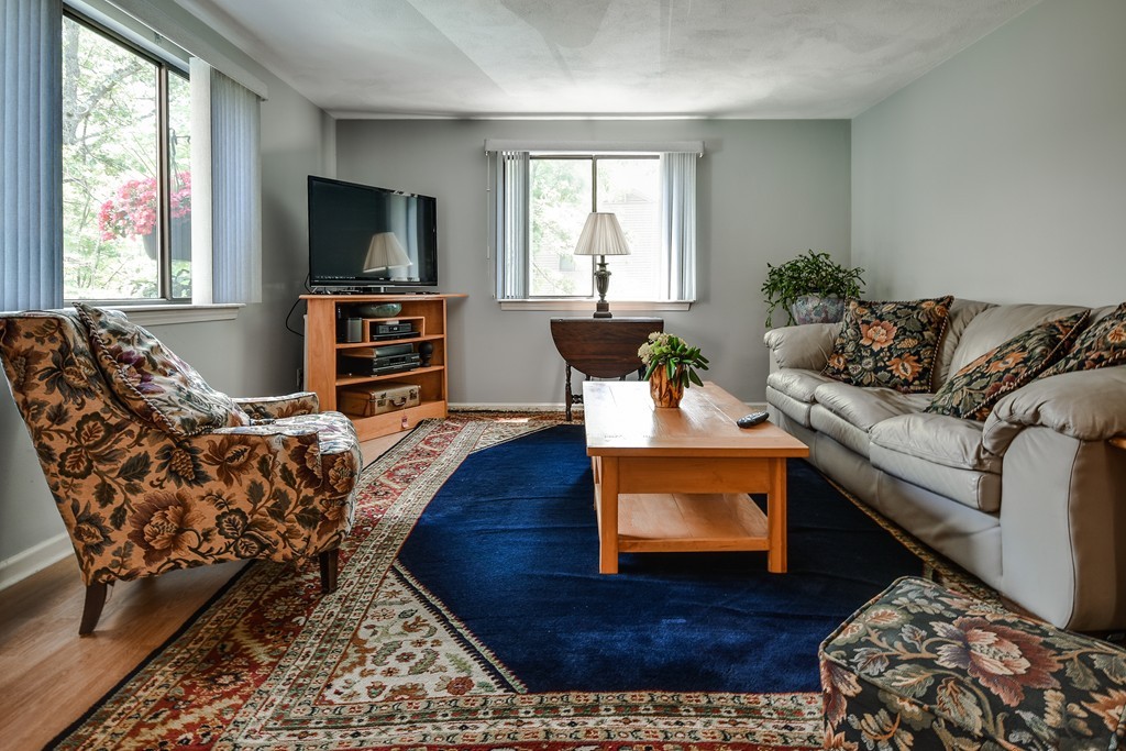 124 Mountain Gate Road, Unit 124 Ashland, MA 01721 - Photo 3 of 19 a living room with furniture a window and a flat screen tv