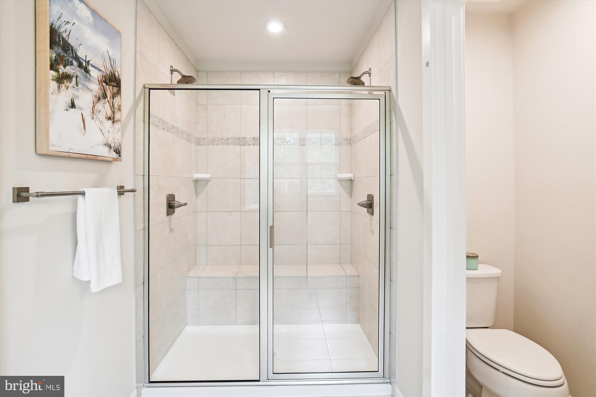 1279 Upper Patuxent Ridge Road Odenton, MD 21113 - Photo 45 of 107 WALK-IN SHOWER W/ BUILT-IN BENCH & 2 SHOWER HEADS