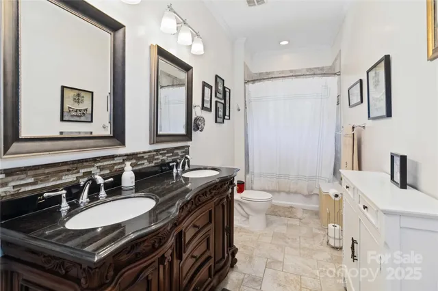 a bathroom with a sink double vanity
