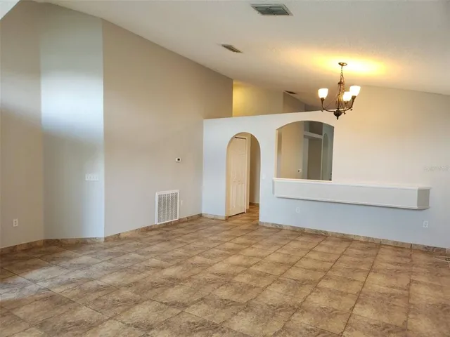 a view of a livingroom with a chandelier
