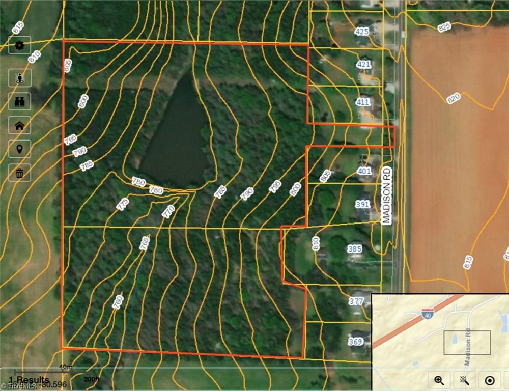 13-acres Madison Road Mocksville, NC 27028 - Photo 24 of 25 GIS Aerial showing 5' contours.