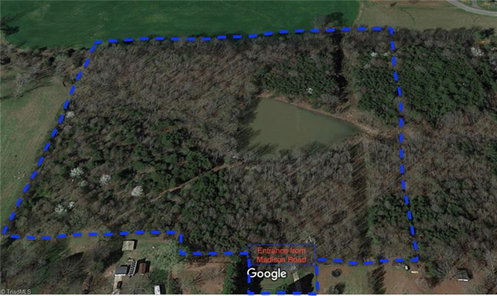 13-acres Madison Road Mocksville, NC 27028 - Photo 25 of 25 Google Aerial showing both parcels combined and 60' Road Frontage on Madison Road.