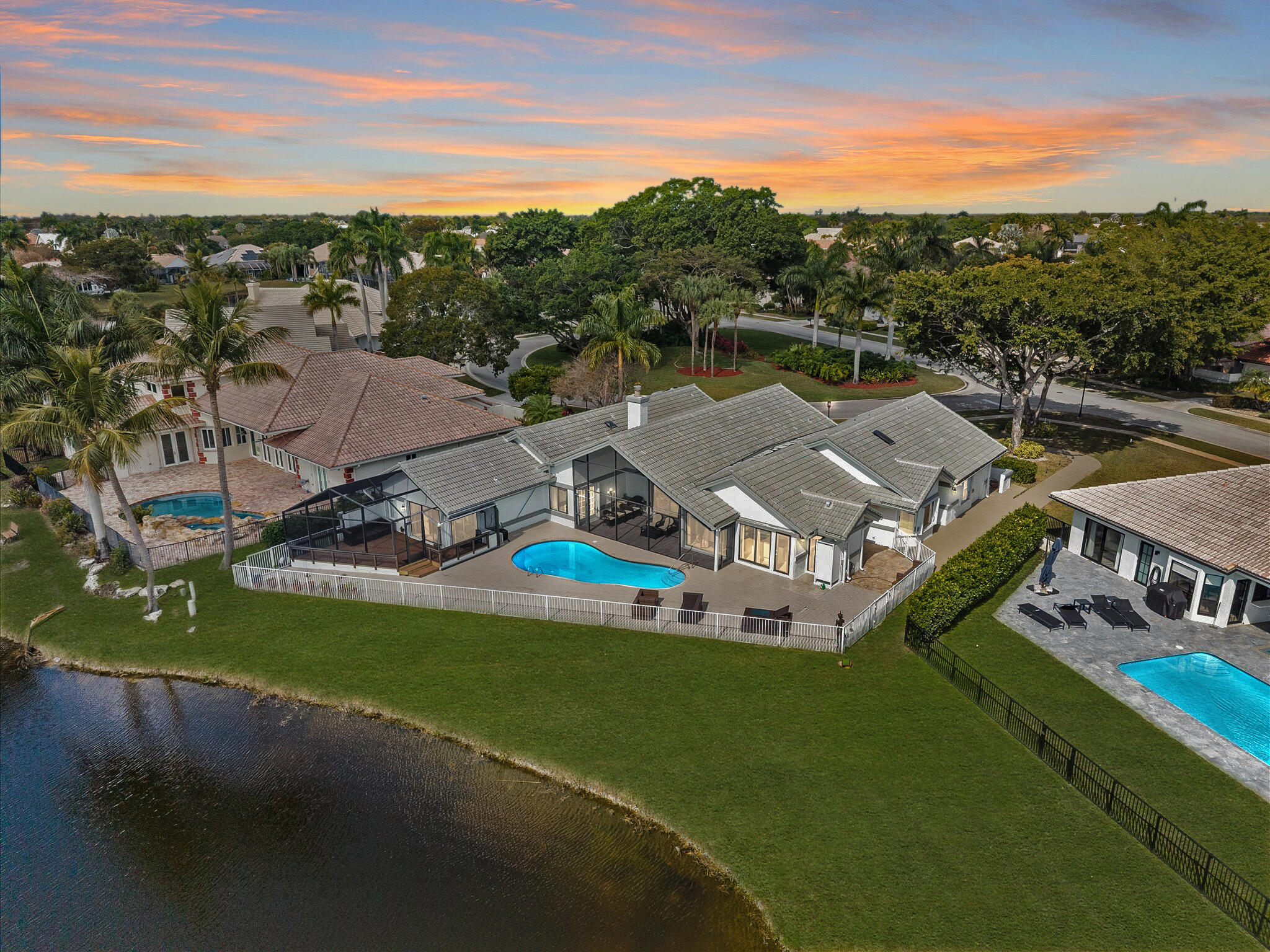 10722 Kirkaldy Lane Boca Raton, FL 33498 - Photo 2 of 76 Twilight Aerial View