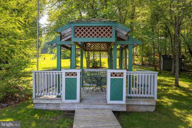 a view of a swimming pool with a lounge chair