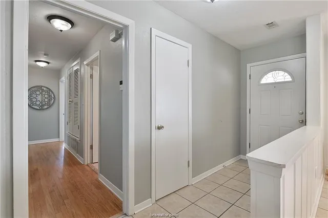 a view of a hallway with elevator