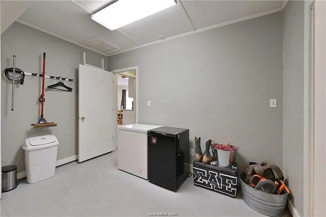a room with storage and utility
