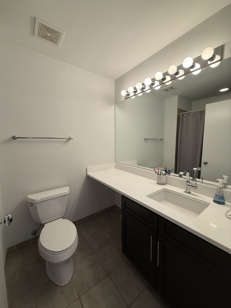 222 South Racine Avenue, Unit 207 Chicago, IL 60607 - Photo 14 of 29 a bathroom with a toilet sink and mirror