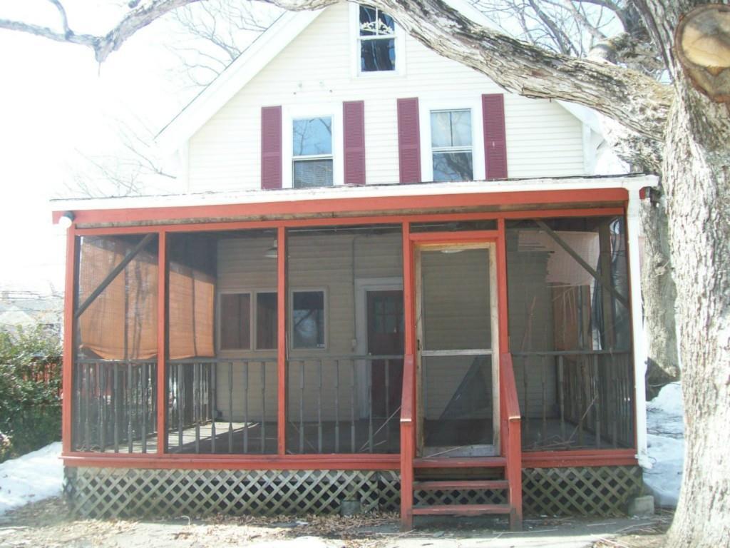 a view of a white building