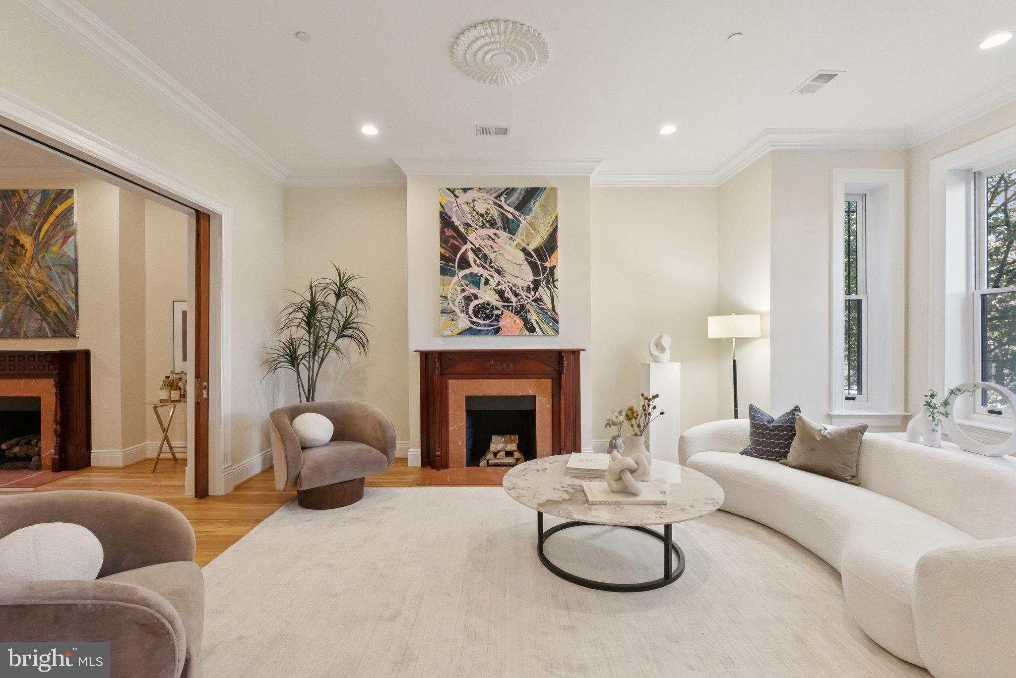1514 R Street Northwest Washington, DC 20009 - Photo 7 of 84 a living room with furniture and a fireplace