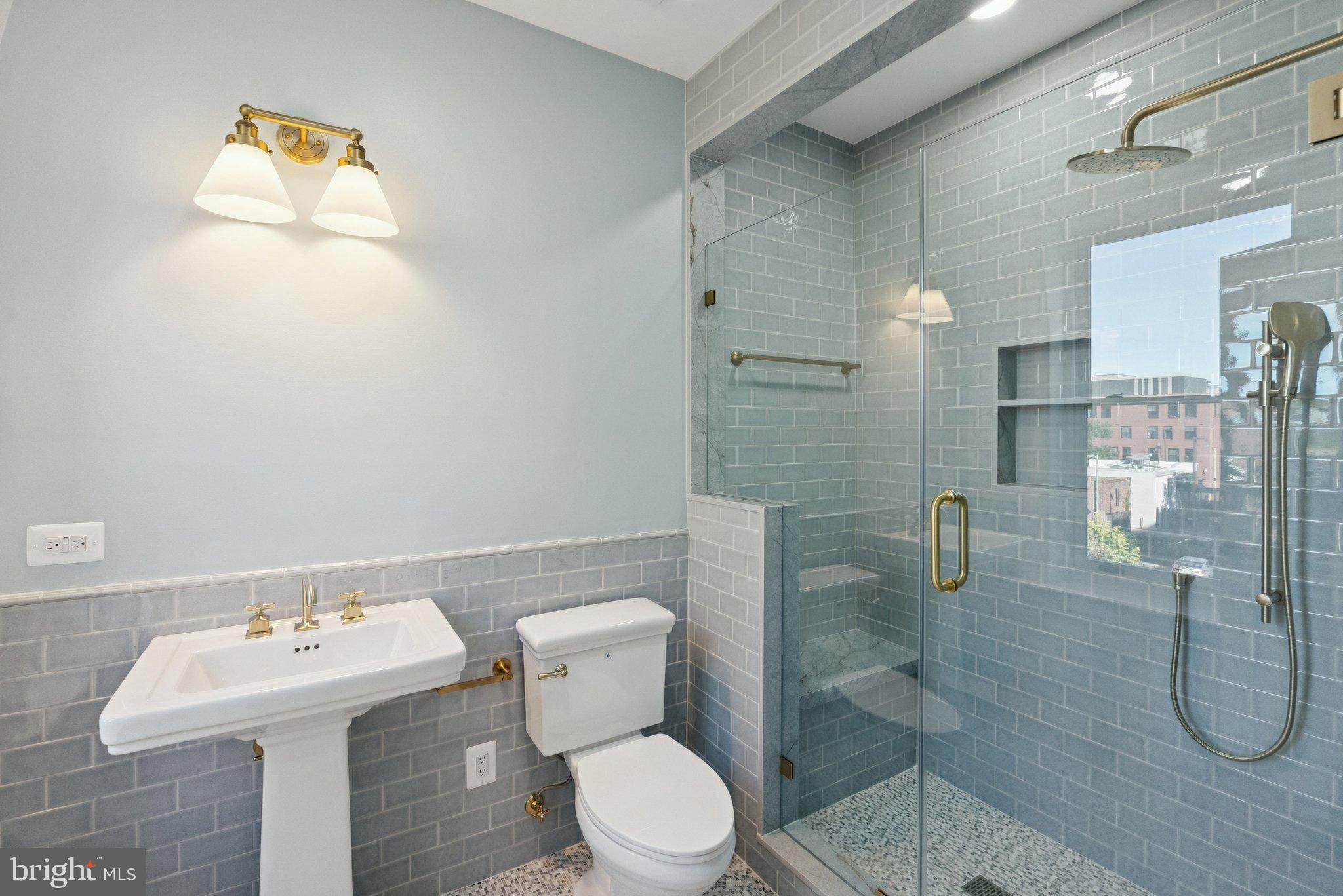 1514 R Street Northwest Washington, DC 20009 - Photo 71 of 84 a bathroom with a sink mirror and toilet