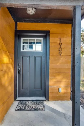 a view of the door of the house