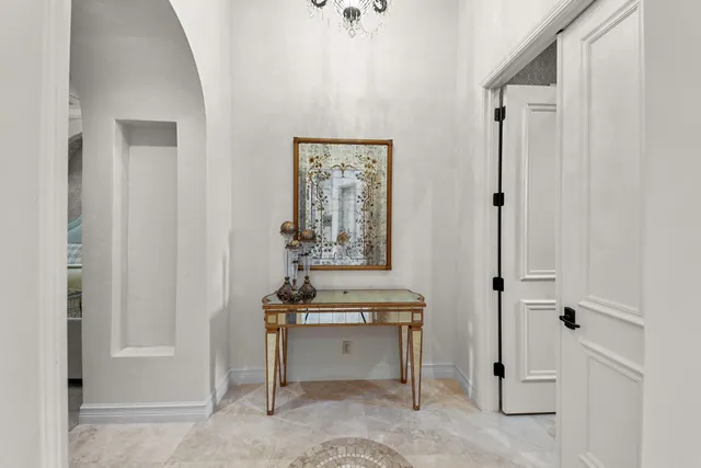 a view of a park with palm trees