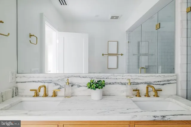 a view of a balcony with wooden floor