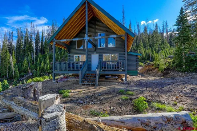 a front view of a house with yard and green space