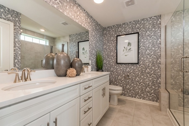 1327 Draper Road McHenry, IL 60050 - Photo 8 of 10 a bathroom with a double vanity sink toilet and shower