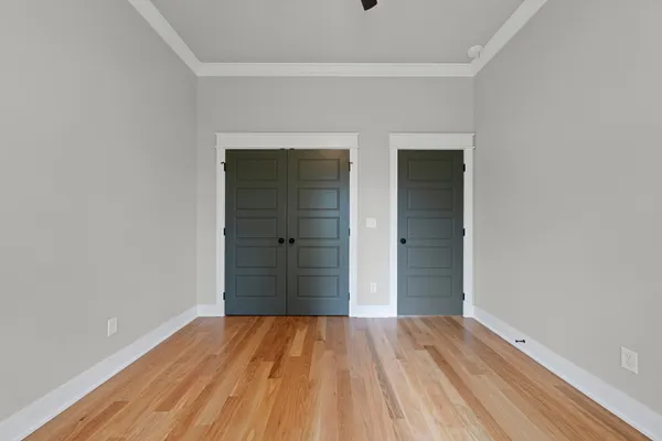 wooden floor and cabinet in a room