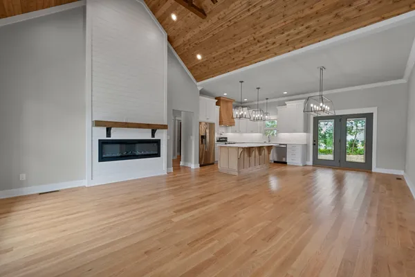 a view of livingroom with furniture and fireplace