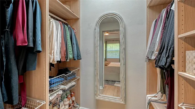 a view of a closet area