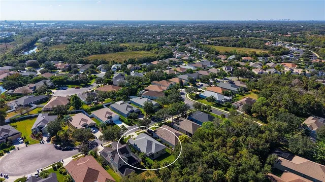 an aerial view of multiple house