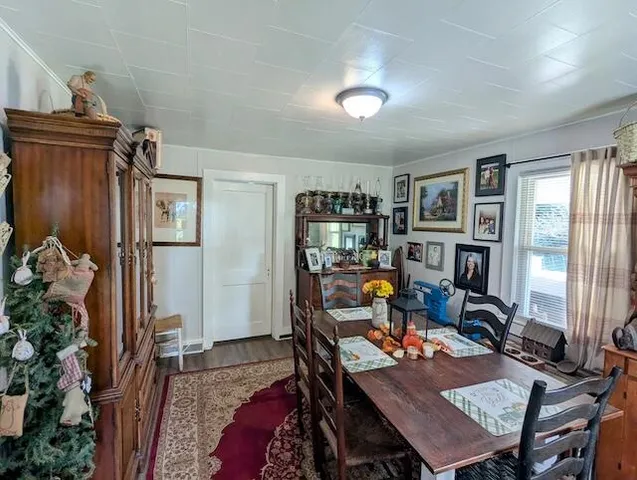 a workspace with furniture and window