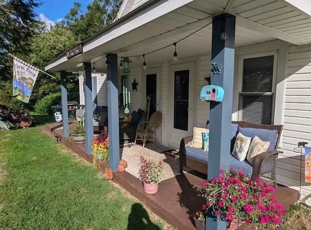 a view of outdoor space and porch