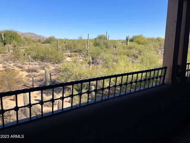 a view of a city from a balcony
