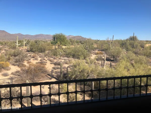 a view of a city from a balcony
