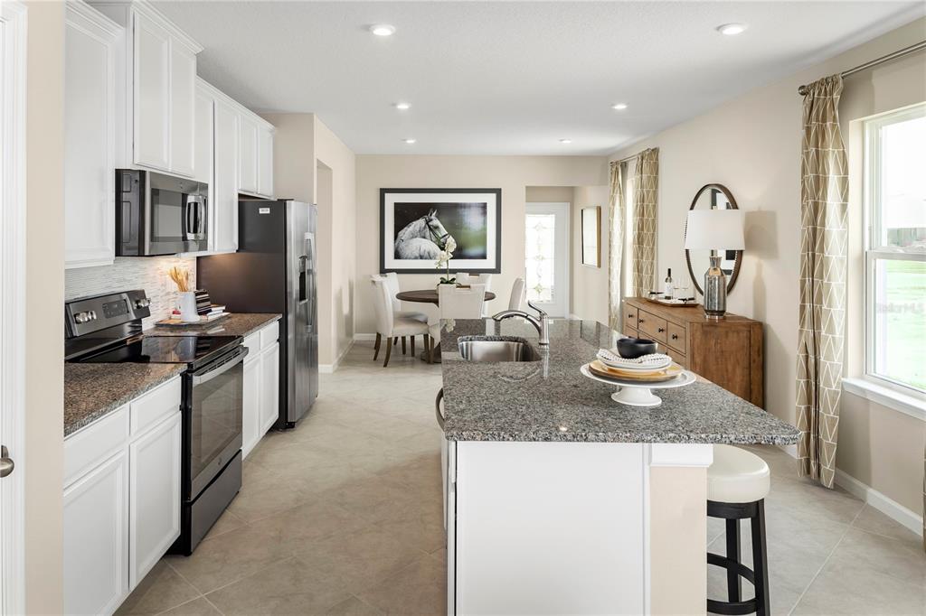 2313 Scenic Pk Loop Wimauma, FL 33598 - Photo 6 of 19 a kitchen with stainless steel appliances granite countertop a stove top oven a sink a dining table and chairs
