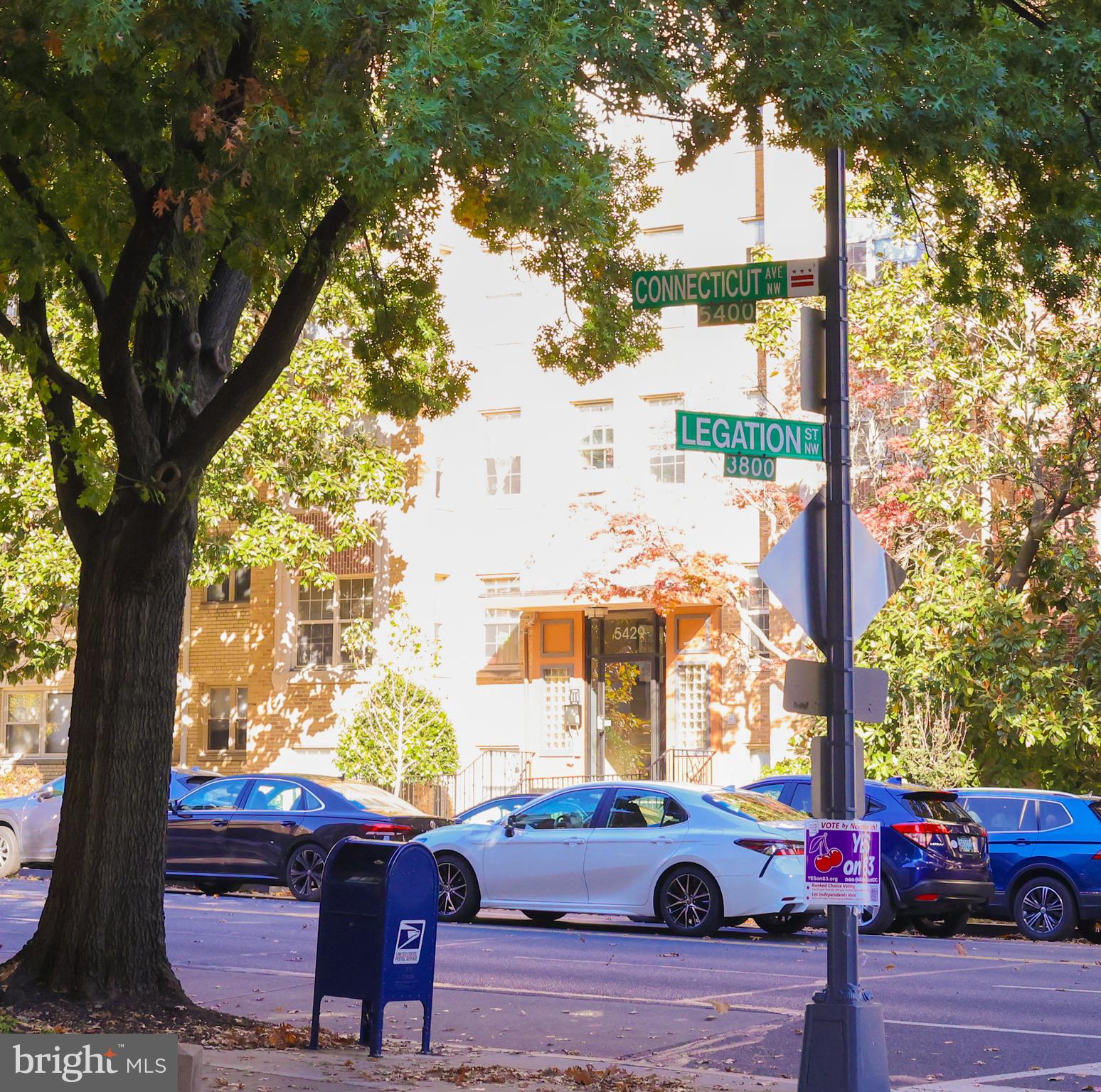 5406 Connecticut Avenue Northwest, Unit 803 Washington, DC 20015 - Photo 18 of 19 a cars parked on the street next to a large tree