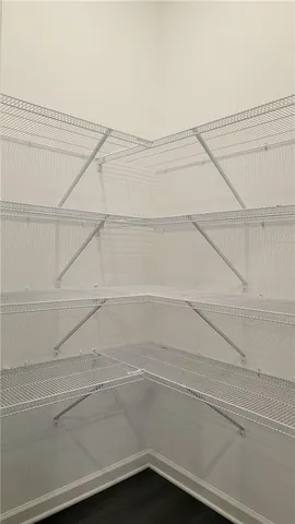 a close up view of racks on the wall