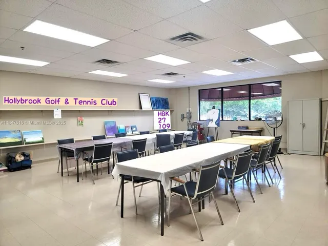 a view of a dining area with furniture