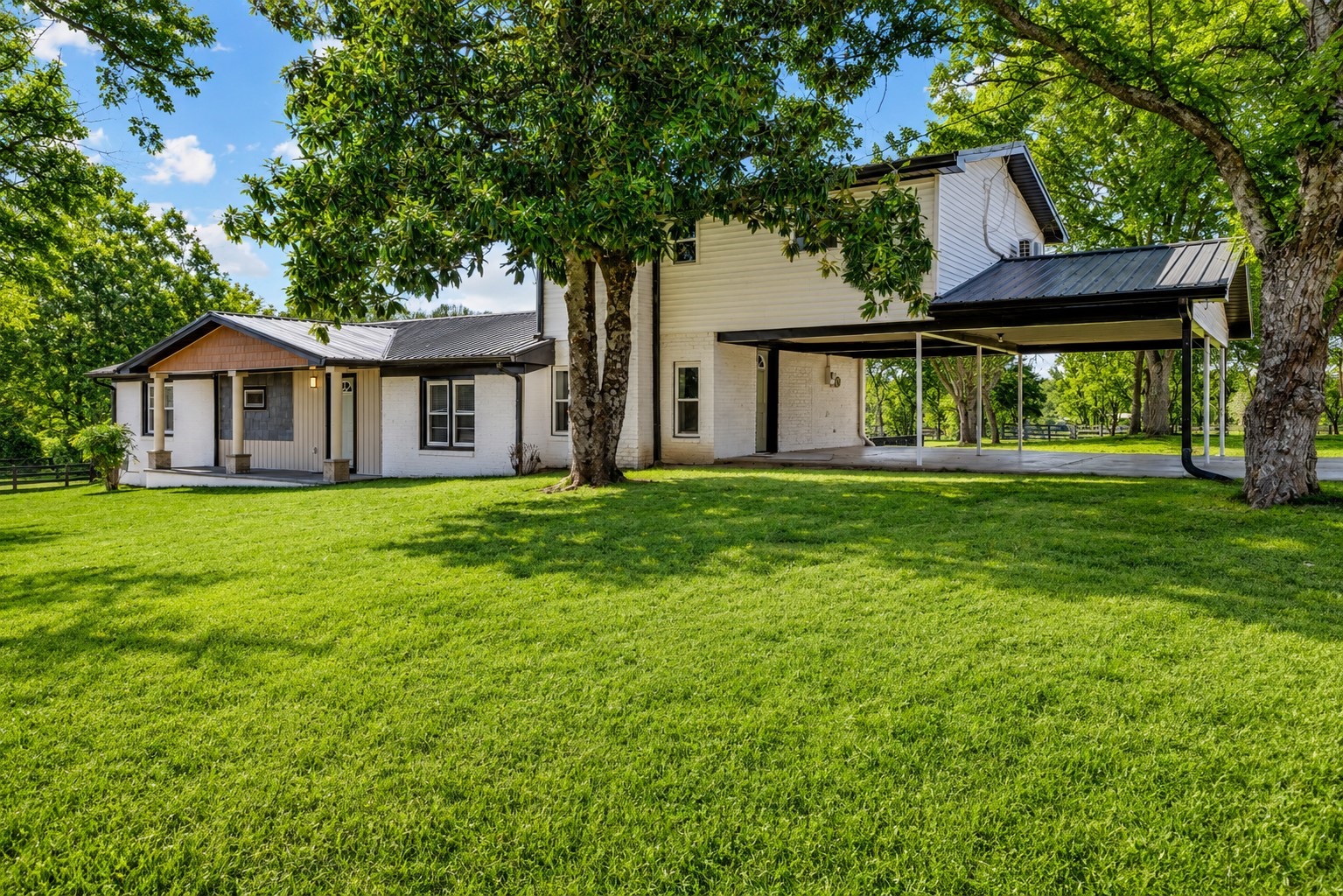 a house view with a garden space