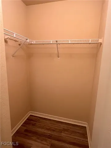 a view of small space with racks on the wall