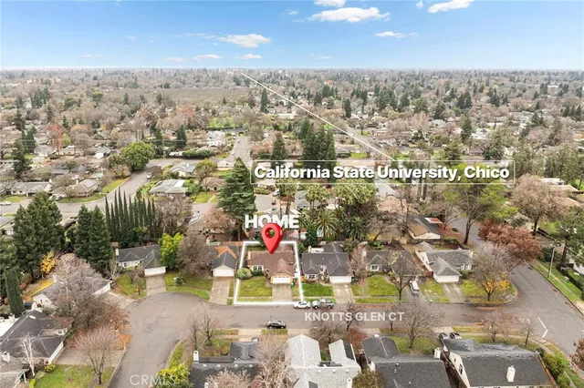 an aerial view of multiple house