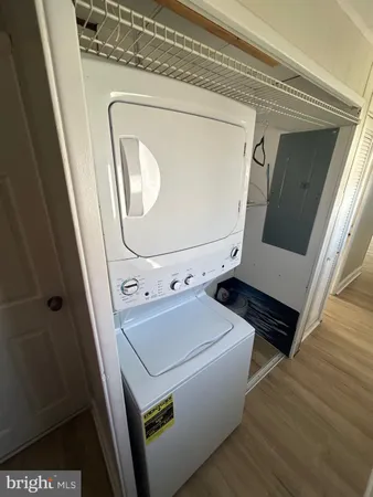 a utility room with a washer and dryer