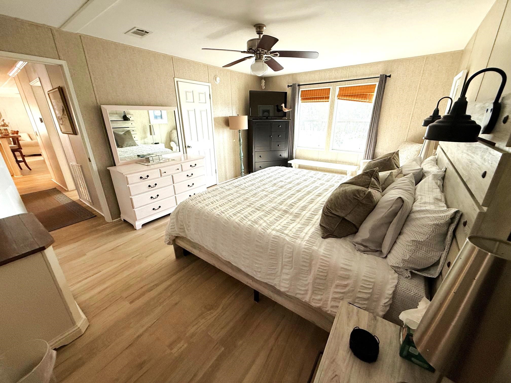 292 Majorca Road St. Augustine, FL 32080 - Photo 12 of 32 Bedroom with light wood-style floors and ceiling fan