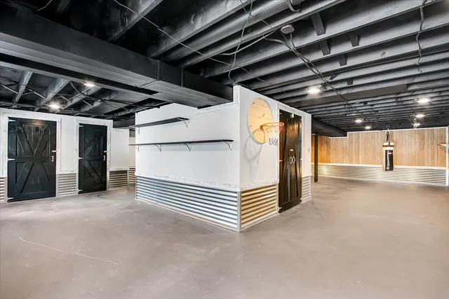 a view of room with garage