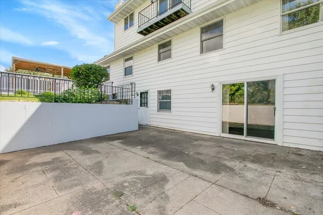 a view of an outdoor space with a house