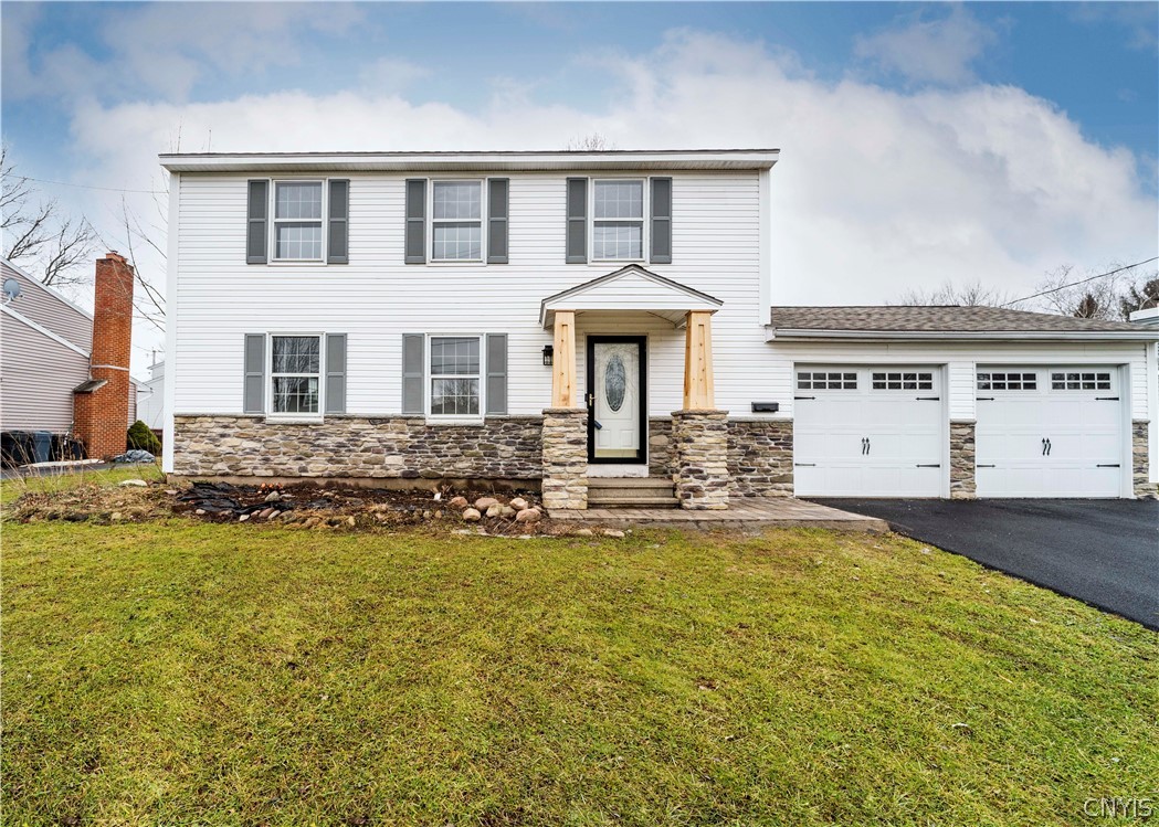 52 Cherry Tree Circle Clay, NY 13090 - Photo 2 of 38 Front of the house, new driveway, stone work, ceda