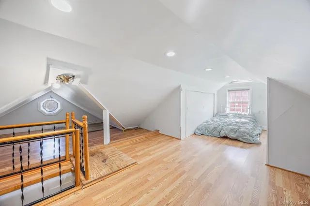 a view of a park with a slide