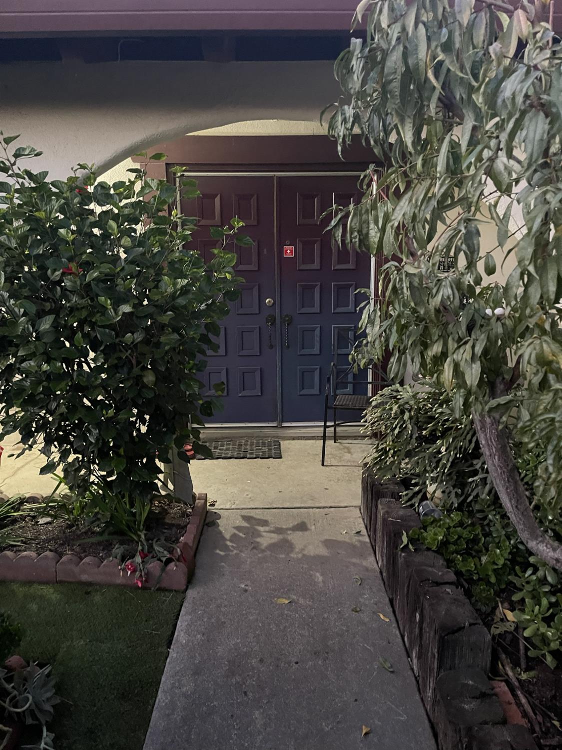 a view of a backyard of the house